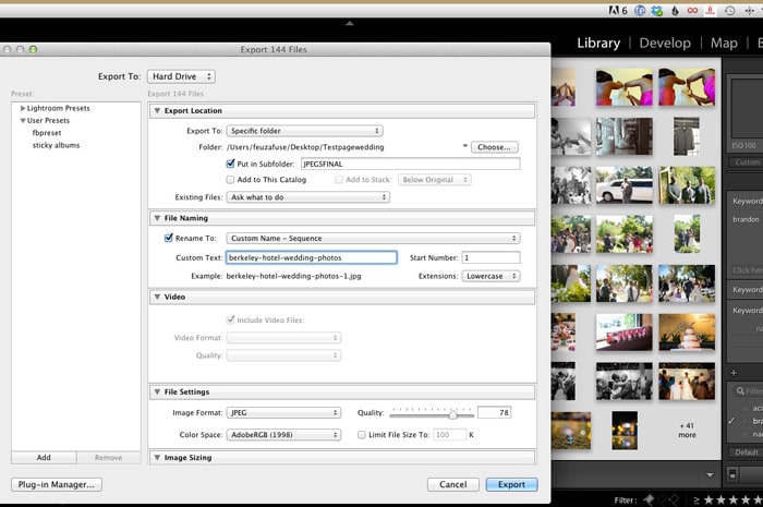 Lightroom Renaming Files